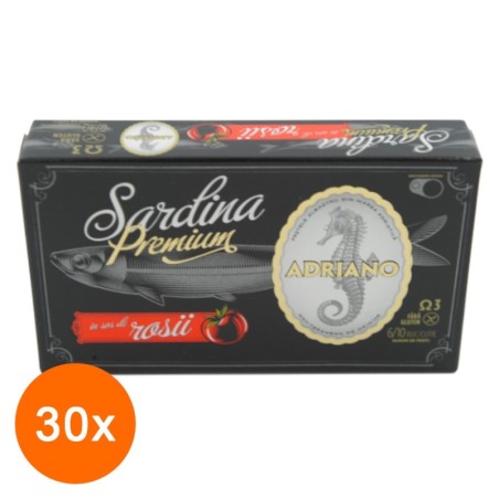 Set 30 x Sardine Premium in Sos Tomat Adriano, 90 g...