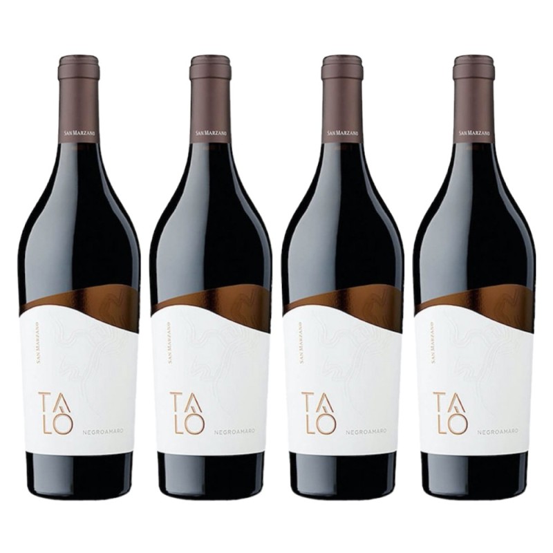 Set 4 Sticle Vin San Marzano Talo Negroamaro IGP, 13.5% Alcool, Rosu, Sec, 0.75 l