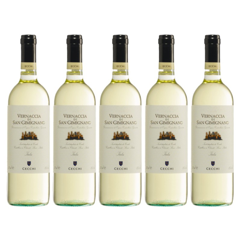 Set 5 Sticle Vin Cecchi Vernaccia Di San Gimignano, Alb, Sec, 0.75 l