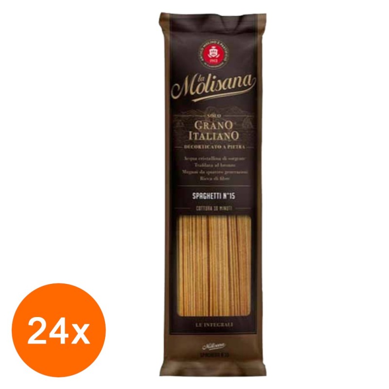 Set 24 x Paste Integrale Spaghetti No15 La Molisana, 500 g