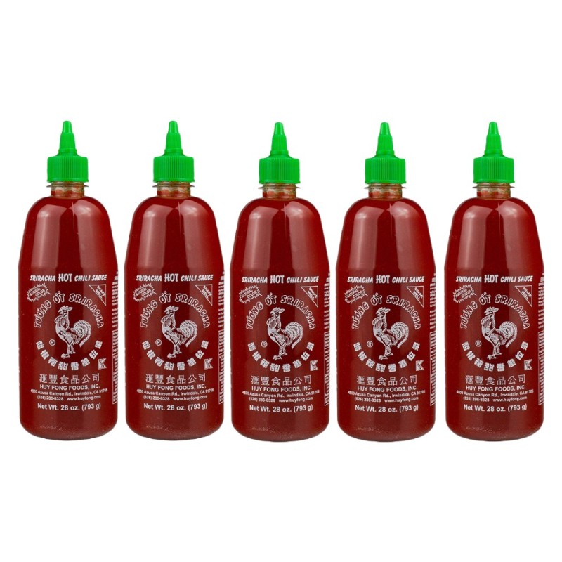 Set 5 x Sos Chili Iute Huy Fong Sriracha, 740 ml