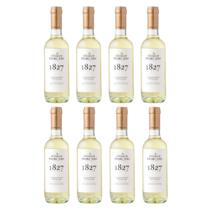 Set 8 x Sticle Vin Alb Purcari 1827 Chardonnay Sec, 0.375 l