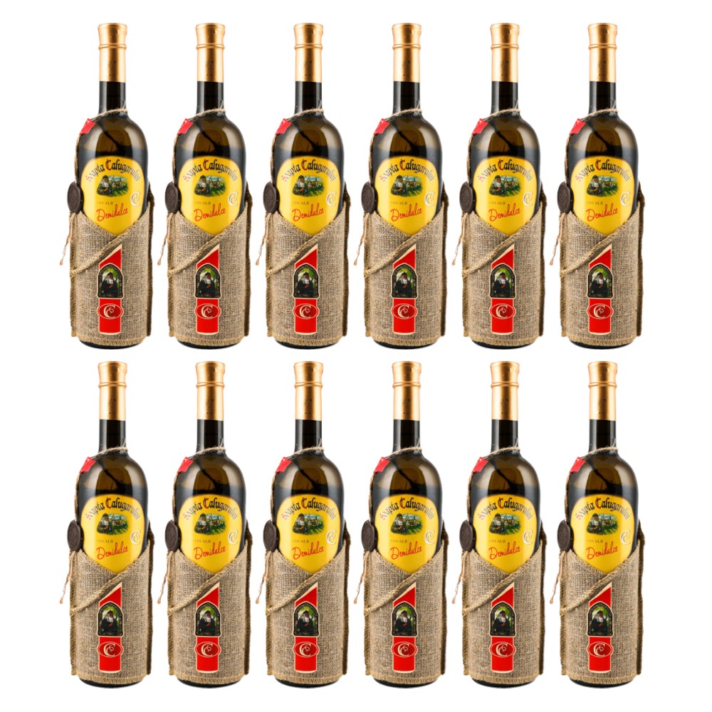 Set 12 Sticle Vin de Masa Alb Crama Ceptura Soapta Calugarului, Demidulce, 0.75 l