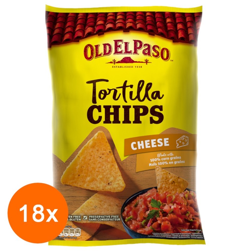 Set Tortilla Chips Cheese Old El Paso, 18 Bucati x 185 g