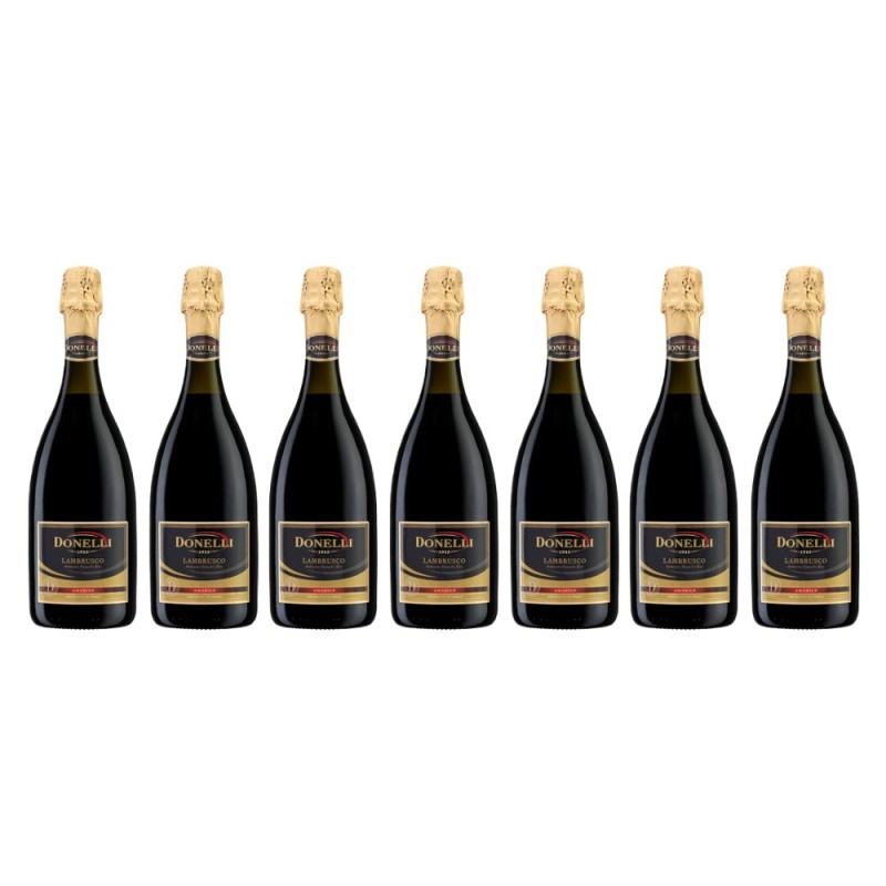 Set Vin Spumant Rosu Lambrusco IGT Emilia Donelli, 7 Sticle x 0.75 l