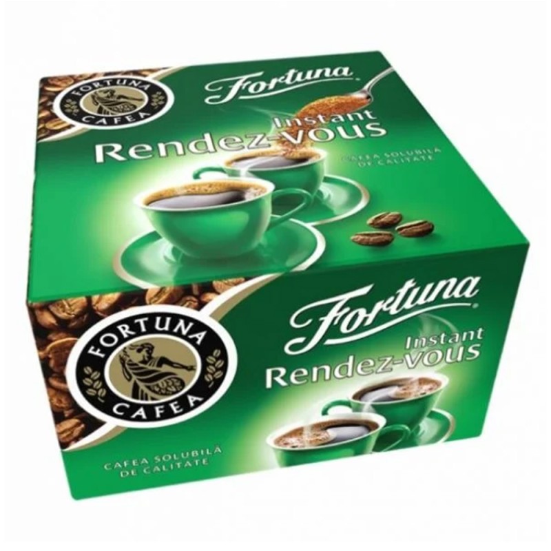 Cafea Macinata Fortuna Rendez-Vous Solubila, 60 Plicuri, 1.8 g
