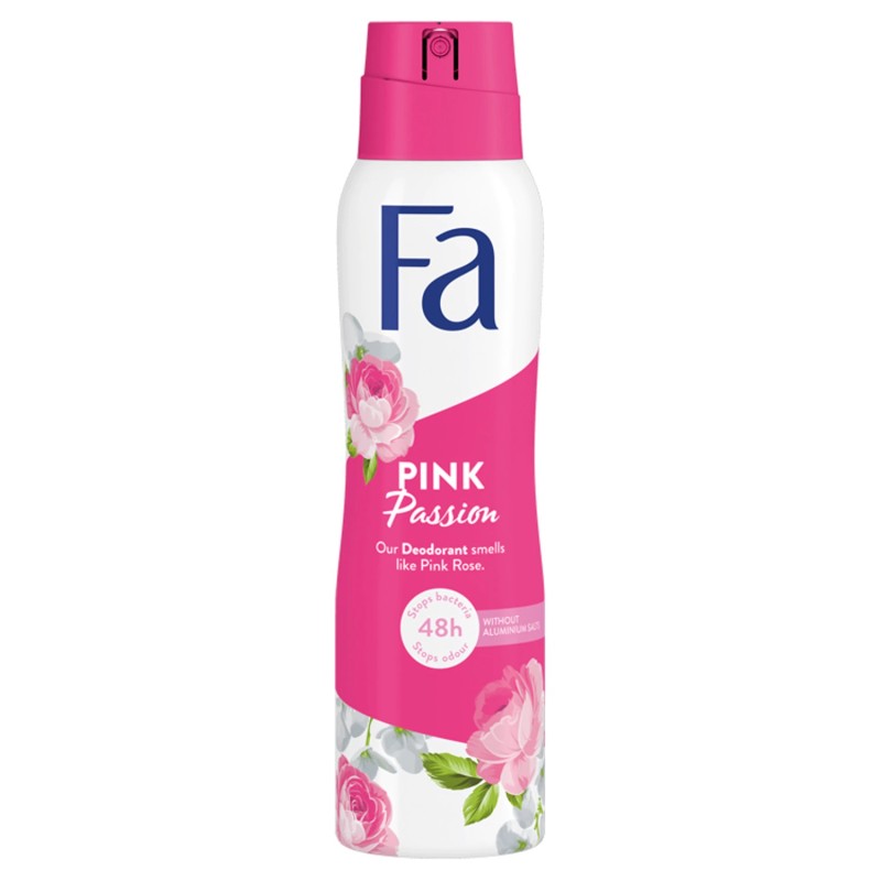 Deodorant Antiperspirant Spray Fa Pink Passion cu Parfum de Trandafir Roz, Femei, 150 ml