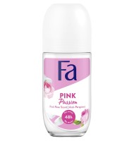 Deodorant Antiperspirant Roll-on Fa Pink Passion cu Parfum de Trandafir, Femei, 50 ml