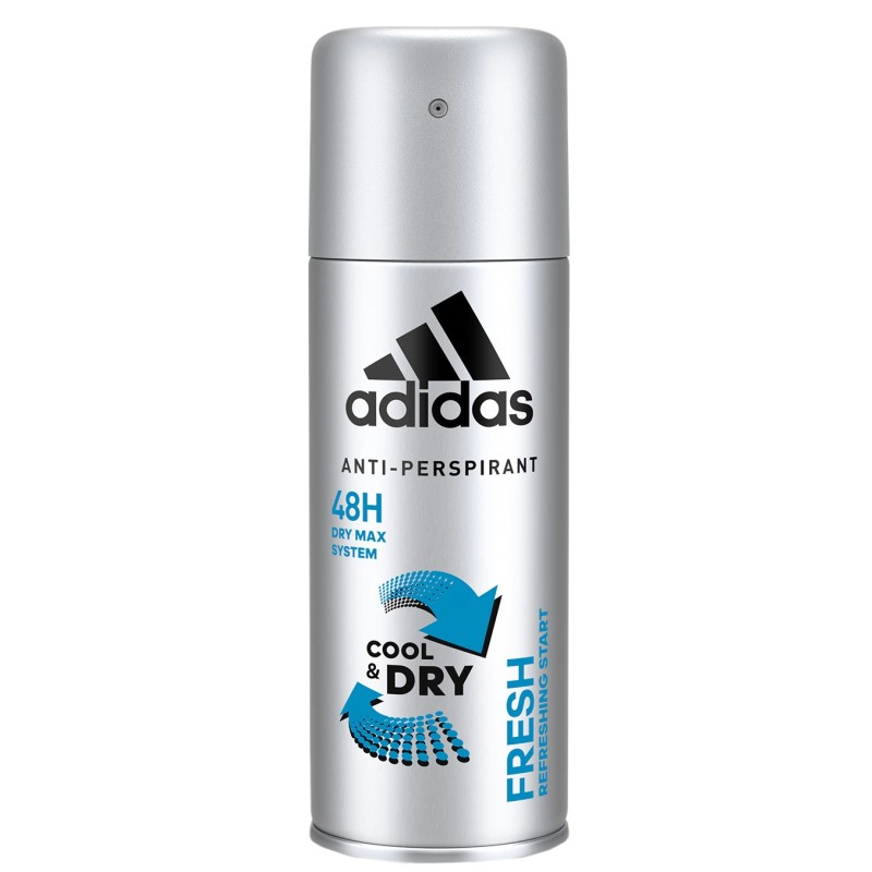 Deodorant Antiperspirant Spray Adidas Fresh Cool & Dry 48h, pentru Barbati, 150 ml