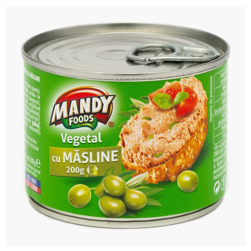 Pasta Vegetala Mandy cu Masline, 200 g