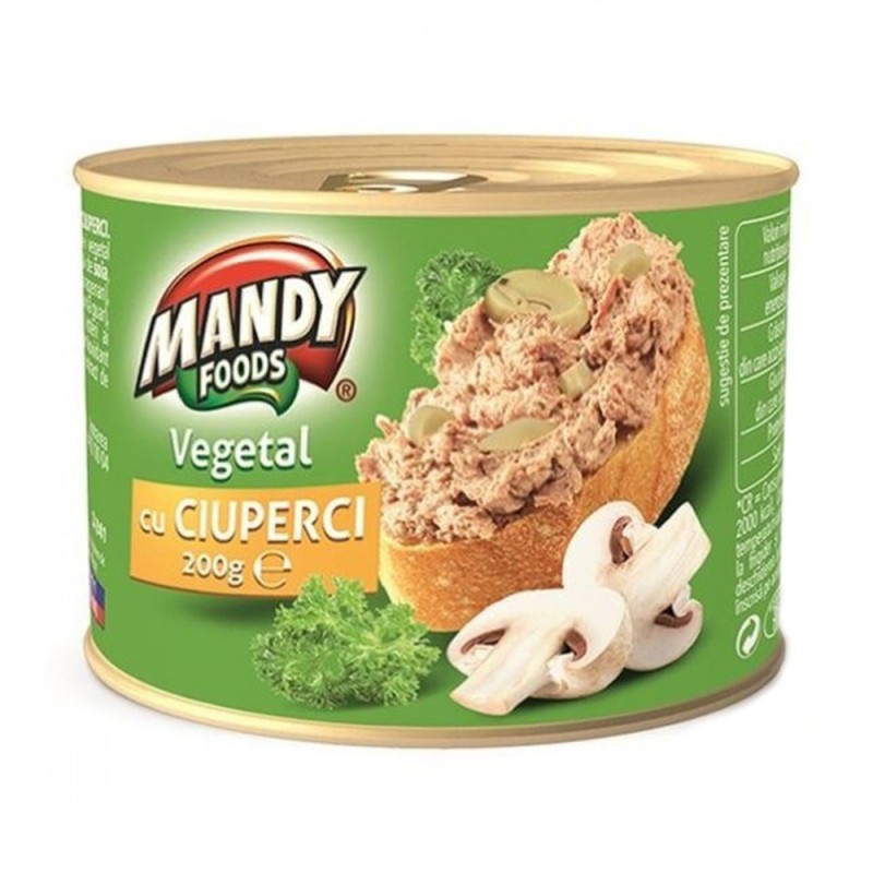 Pasta Vegetala Mandy cu Ciuperci, 200 g