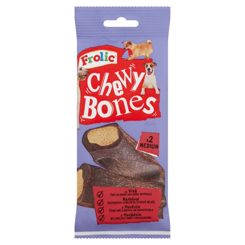 Recompense pentru Caini cu Vita Frolic Chewy Bones, 170 g