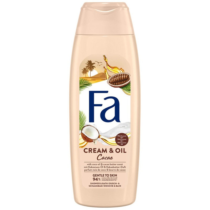 Gel de Dus Fa Cream & Oil Cacao, cu Unt de Cacao, pentru Femei, 750 ml