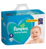 Scutece Pampers Active Baby Nr 4, 9-14 kg, 90 Bucati