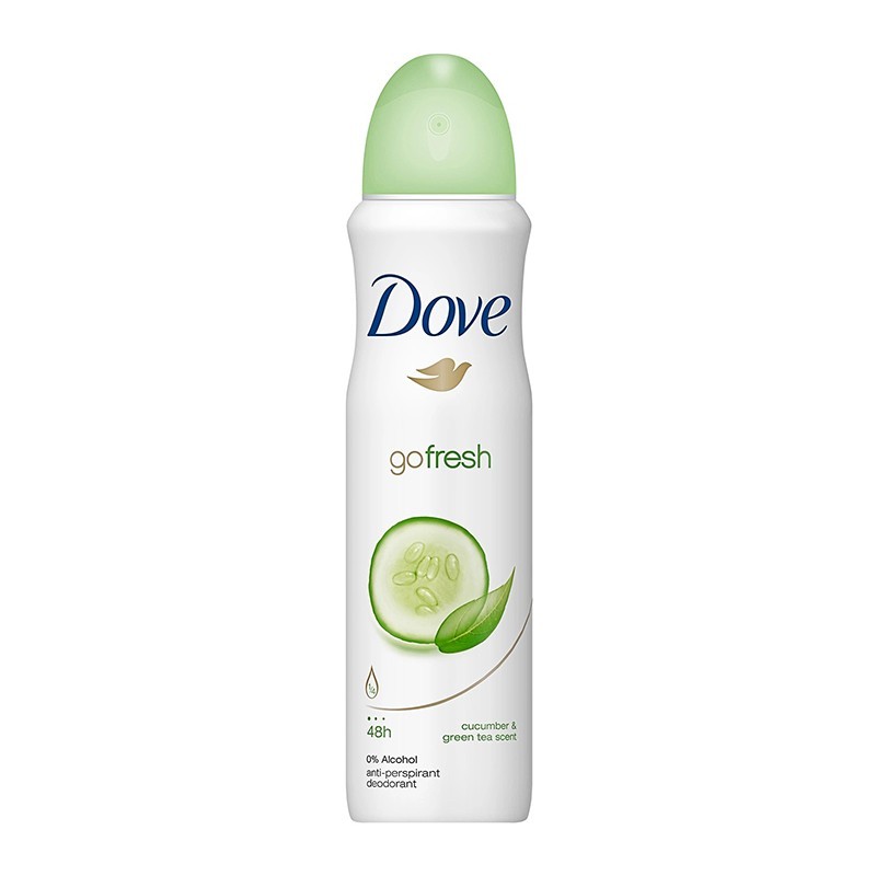 Set 3 x Deodorant Antiperspirant Spray Dove Go Fresh, Cucumber & Green Tea, pentru Femei, 150 ml