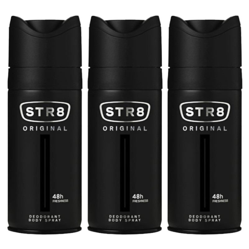 Set Deodorant Natural Spray Str8 Original, Barbati, 3 Bucati x 150 ml