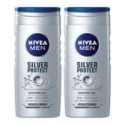 Set 2 x Gel de Dus Nivea Men Silver Protect, cu Ioni de Argint, 500 ml