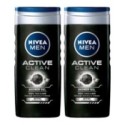Set 2 x Gel de Dus Nivea Men Active Clean, cu Carbune Activ, 500 ml