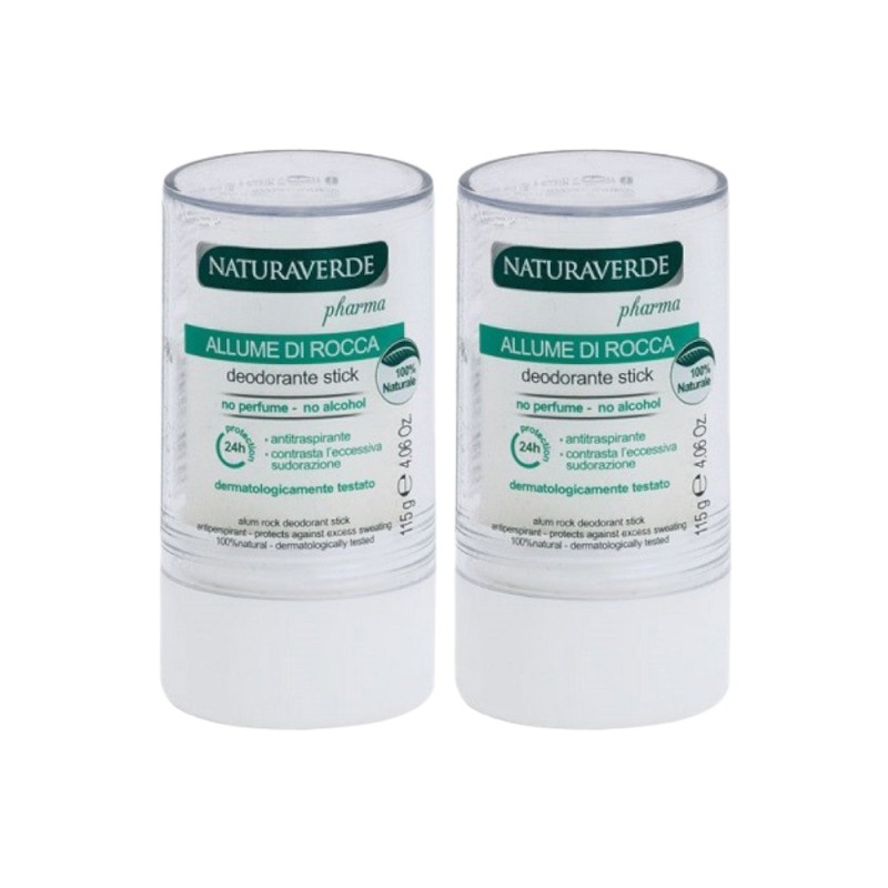 Set 2 x Deodorant Stick Naturaverde Pharma Piatra de Alaun, 115 g