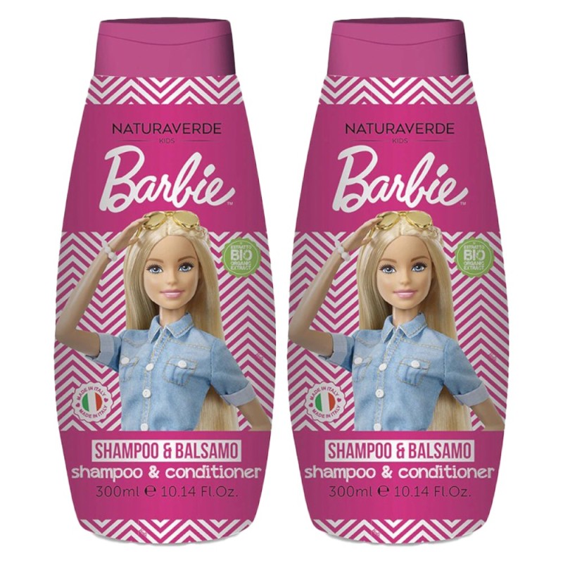 Set 2 x Sampon si Balsam Naturaverde Kids Barbie, pentru Copii, 300 ml