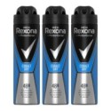 Set 3 x Deodorant Antiperspirant Spray Rexona Men Cobalt Dry, pentru Barbati, 150 ml