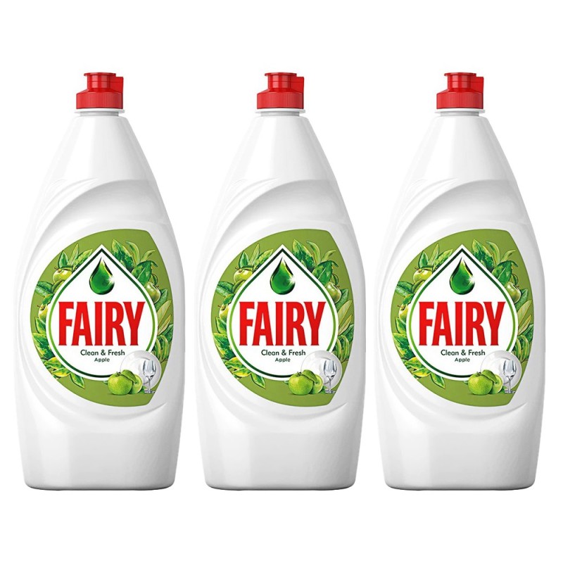 Set 3 x Detergent de Vase Fairy Apple, 800 ml