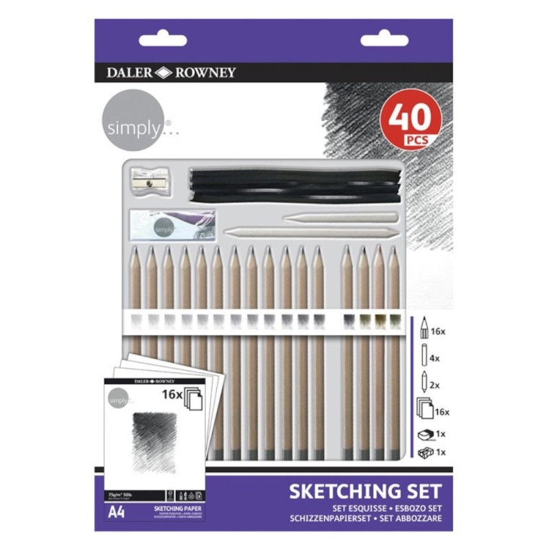 2 Seturi Schite 40 Piese Sketching Simply Daler Rowney