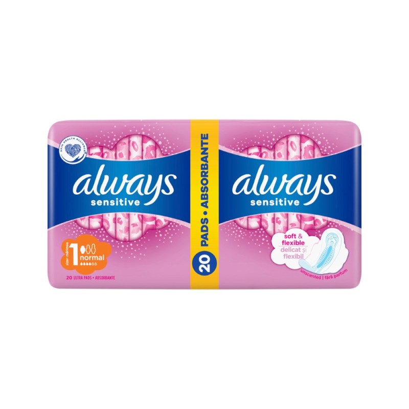 Absorbante Always Sensitive Soft and Flexible,  20 Bucati