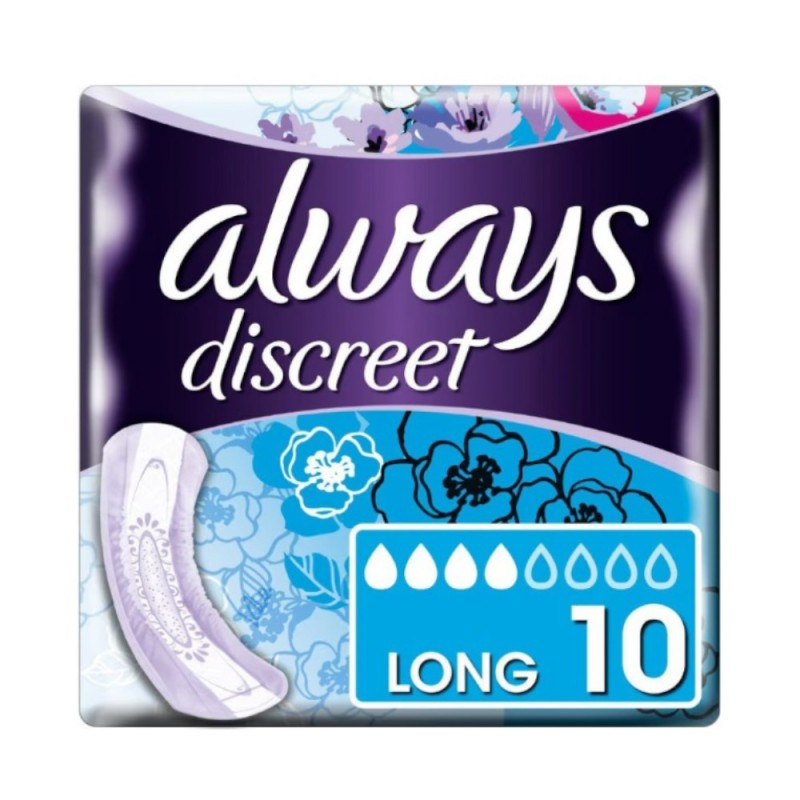 Absorbante pentru Incontinenta, Always Discreet Long, 10 Bucati