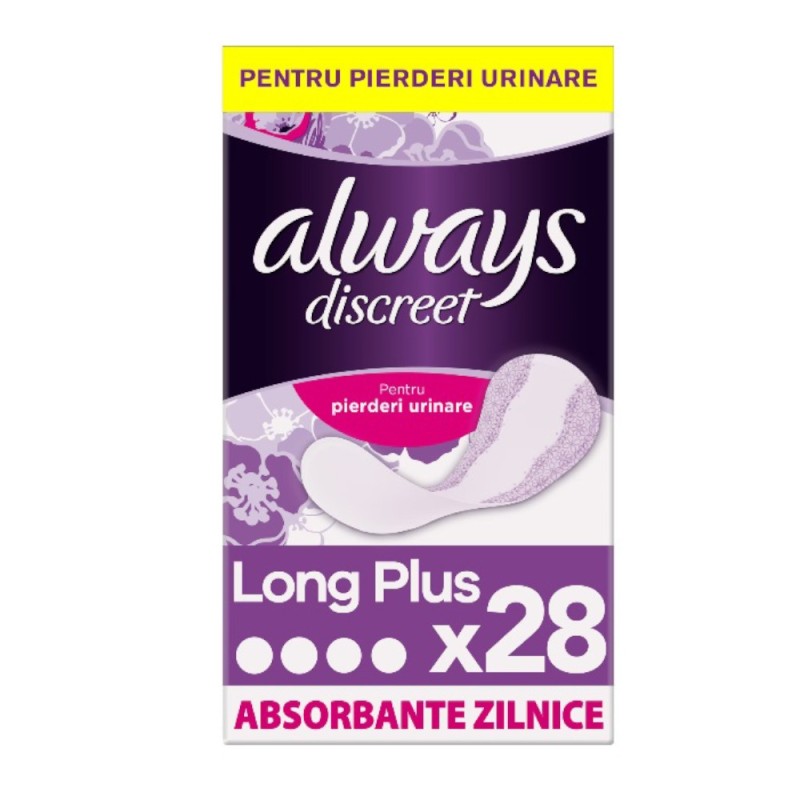 Absorbante pentru Incontinenta, Always Discreet Long Plus, 28 Bucati