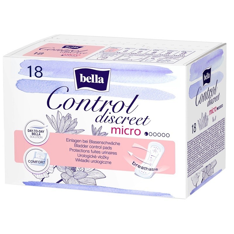 Absorbante pentru Incontinenta Urinara Bella Control Discreet Micro x 18 Bucati