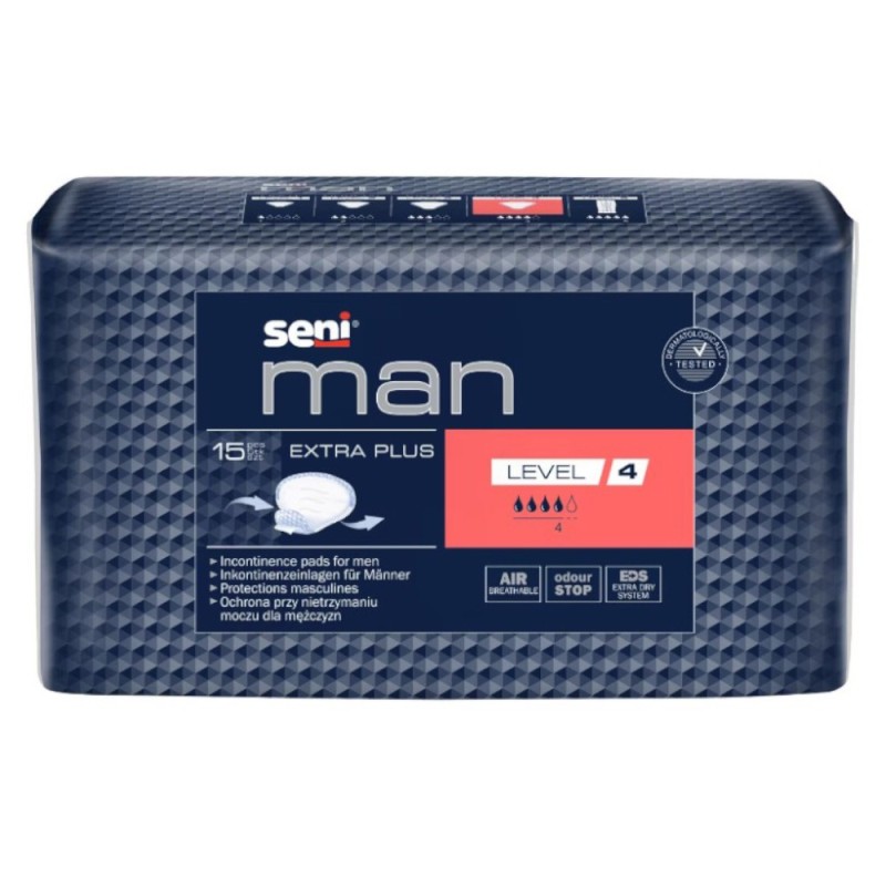 Absorbante Urologice pentru Barbati Seni Man Extra Plus, Level 4, 15 Bucati