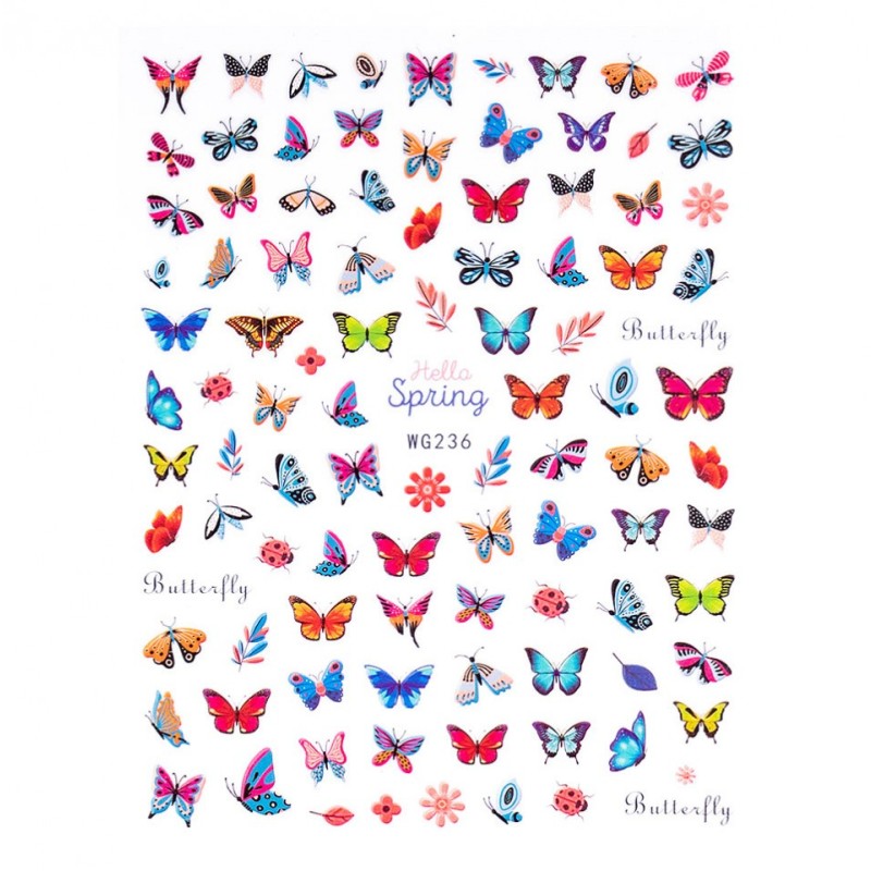 Abtibilduri Unghii SensoPRO Milano Butterfly Air, Model Wg236