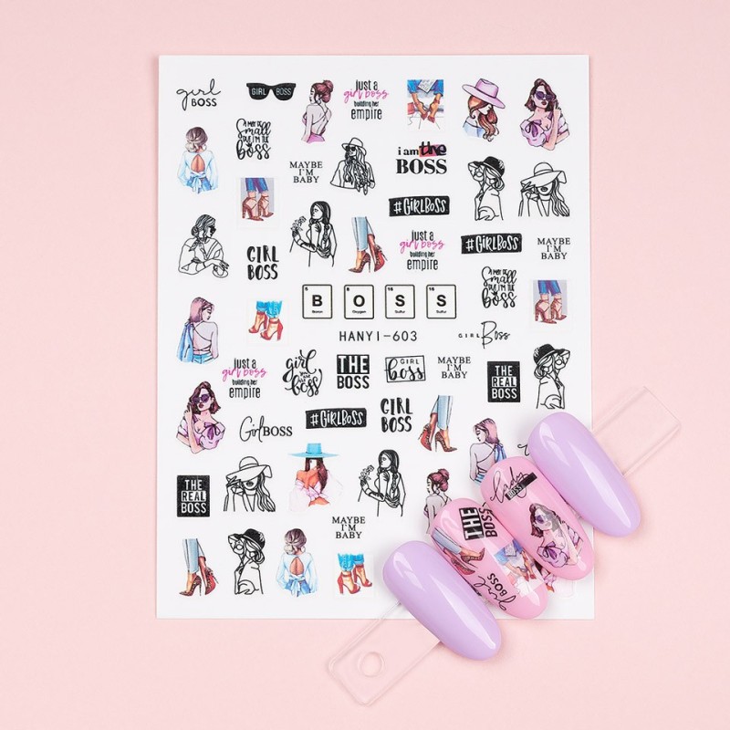 Abtibilduri Unghii SensoPRO Milano Office Glow, Model Hanyi-603