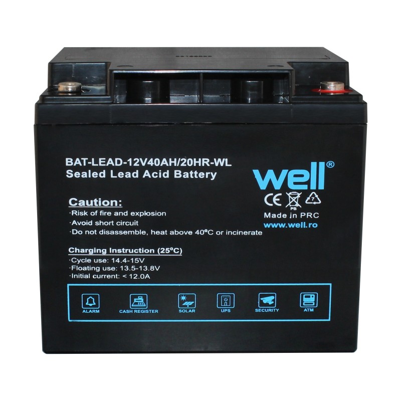 Acumulator Plumb Acid 12V / 40Ah, Terminal M6, Well