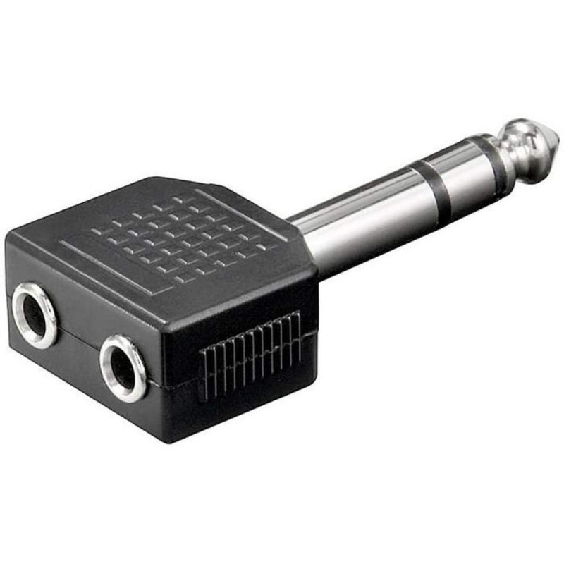Adaptor Audio, Conector 1: 6.35 mm Stereo Tata, Conector 2: 2 x 3.5 mm Stereo Mama 