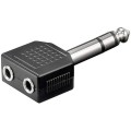 Adaptor Audio, Conector 1: 6.35 mm Stereo Tata, Conector 2: 2 x 3.5 mm Stereo Mama 