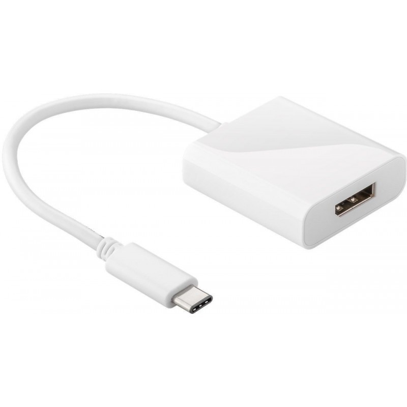 Adaptor Displayport Mama - USB-C Tata, 0.2m, Alb, Goobay