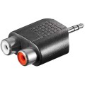 Adaptor, Conector 1: Jack 3.5 mm Tata, Conector 2: 2x RCA Mama , Goobay
