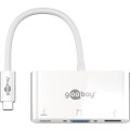 Adaptor Multiport USB-C la VGA, USB A 3.0, 0.15m, Alb, Goobay