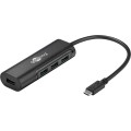 Adaptor USB-C Tata - 4 x USB 3.0 A Mama, Negru, Goobay