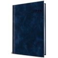 Agenda Datata A5, 352 Pagini, Coperta Piele Sintetica, Premium Deluxe Chia, Bleumarin, Margini Folio Argintiu 2026