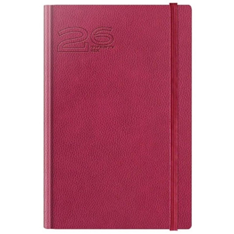 Agenda Datata A5, 352 Pagini, Coperta Piele Sintetica, Premium Deluxe Loreto, Magenta, Margini Tiparite Ghost 2026