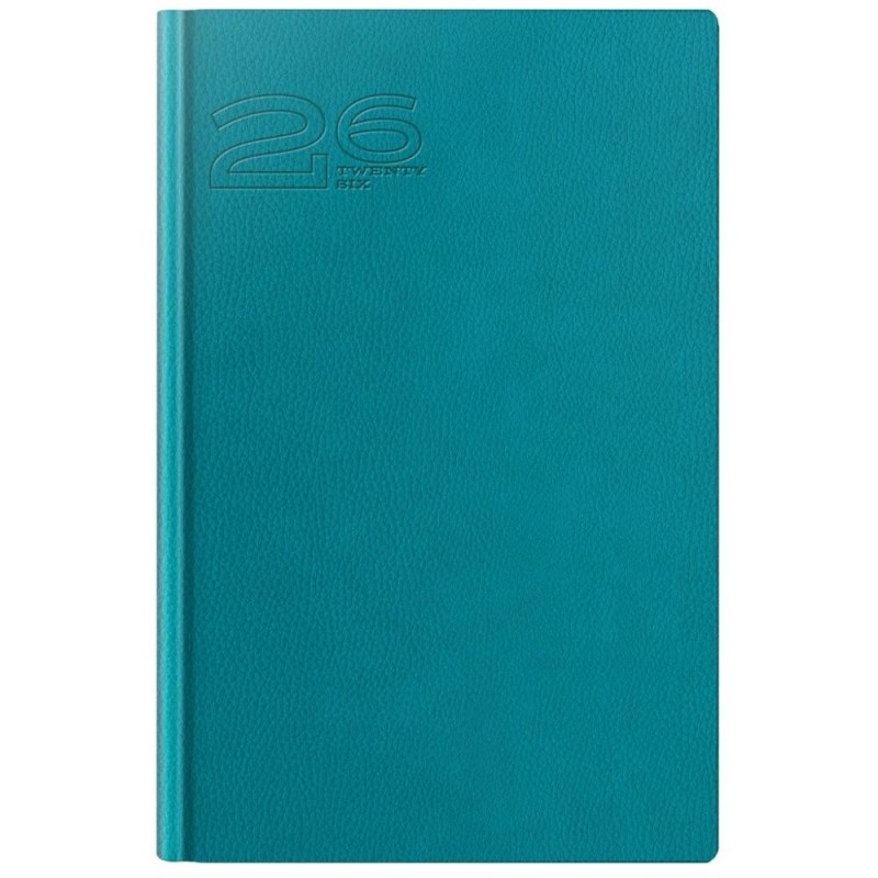 Agenda Datata A5, 352 Pagini, Coperta Piele Sintetica, Premium Deluxe Loreto, Turcoaz, Margini Tiparite Ghost 2026
