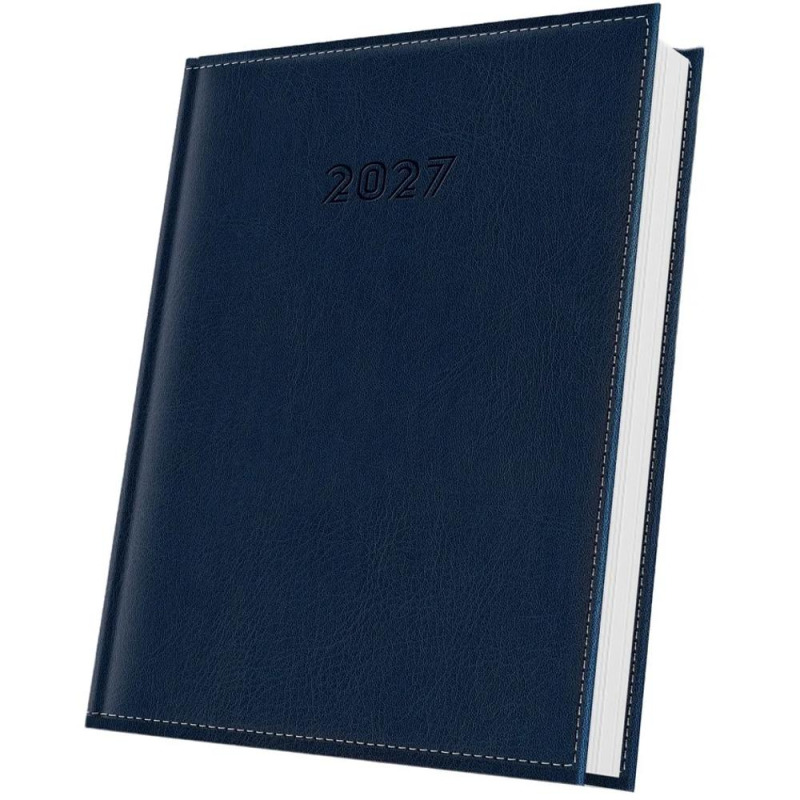 Agenda Datata A5 352 Pagini, Deluxe Corinaldo Coperta Piele Sintetica, Albastru Navy 2027, Herlitz