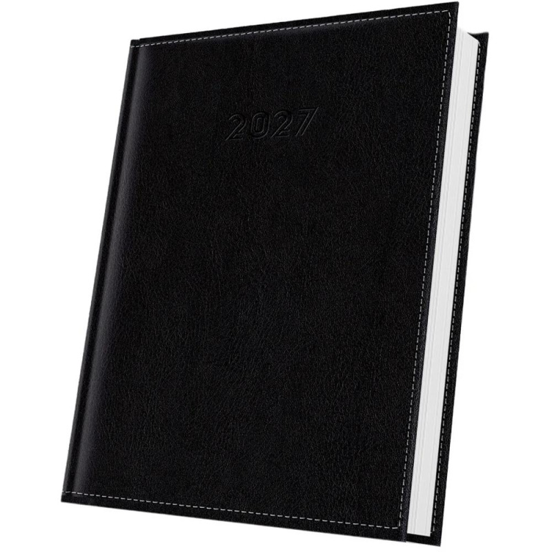 Agenda Datata A5 352 Pagini, Deluxe Corinaldo Coperta Piele Sintetica, Negru 2027, Herlitz
