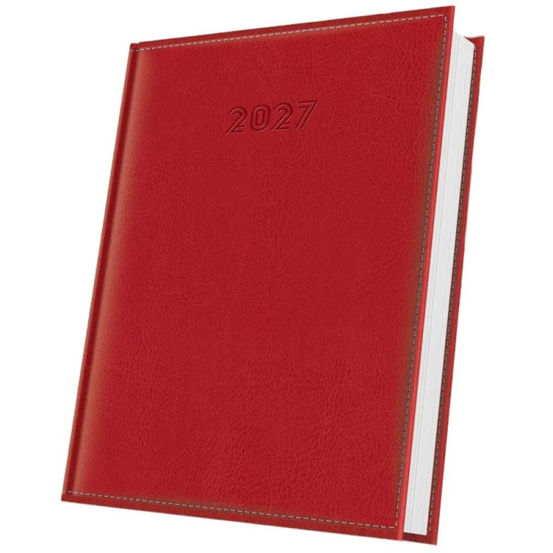 Agenda Datata A5 352 Pagini, Deluxe Corinaldo Coperta Piele Sintetica, Rosu 2027, Herlitz
