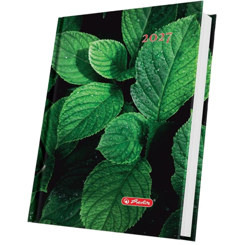 Agenda Datata A5 352 Pagini, Motive Coperta Buretata, Green 2027, Herlitz