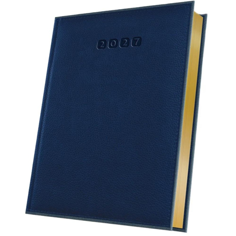 Agenda Datata A5 352 Pagini, Premium Deluxe Alghero, Coperta Piele Sintetica, Gri/Albastru Folio Auriu 2027, Herlitz