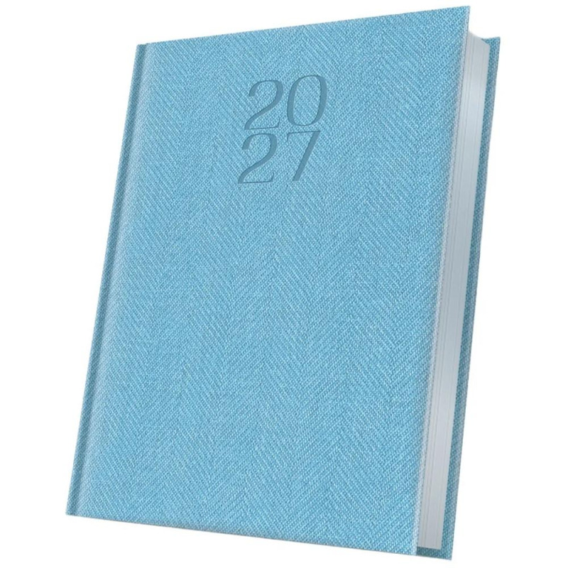Agenda Datata A5 352 Pagini, Premium Deluxe Bard, Coperta Piele Sintetica, Albastru Deschis Folio Argintiu 2027, Herlitz